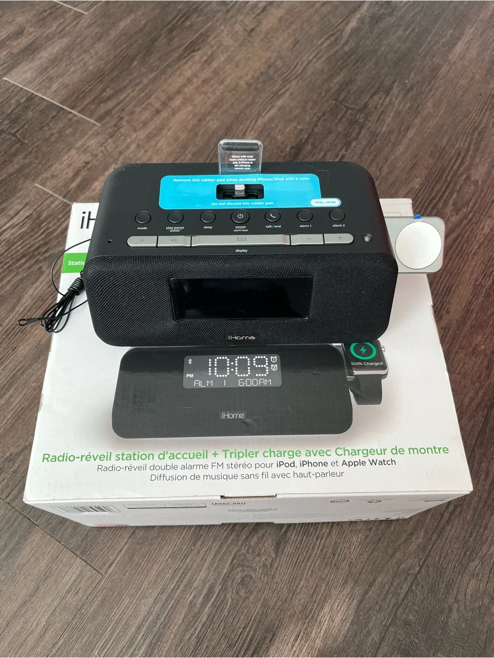 iHome Alarm Clock, Radio, Watch Charger Docking Station